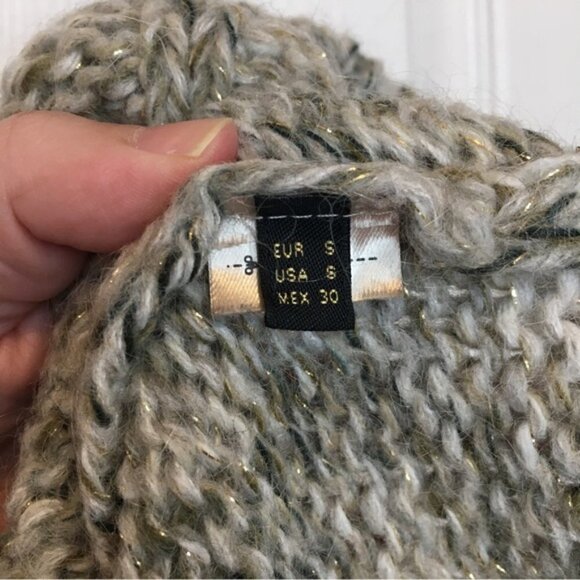 Massimo Dutti Cable Knit Metallic Thread Sweater - Picture 6 of 6